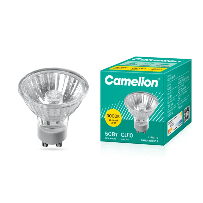 Лампа галогенная JCDRC 50Вт GU10 230В Camelion 5560