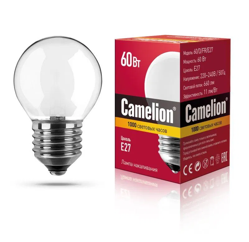 Лампа накаливания MIC D FR 60Вт E27 Camelion 9871