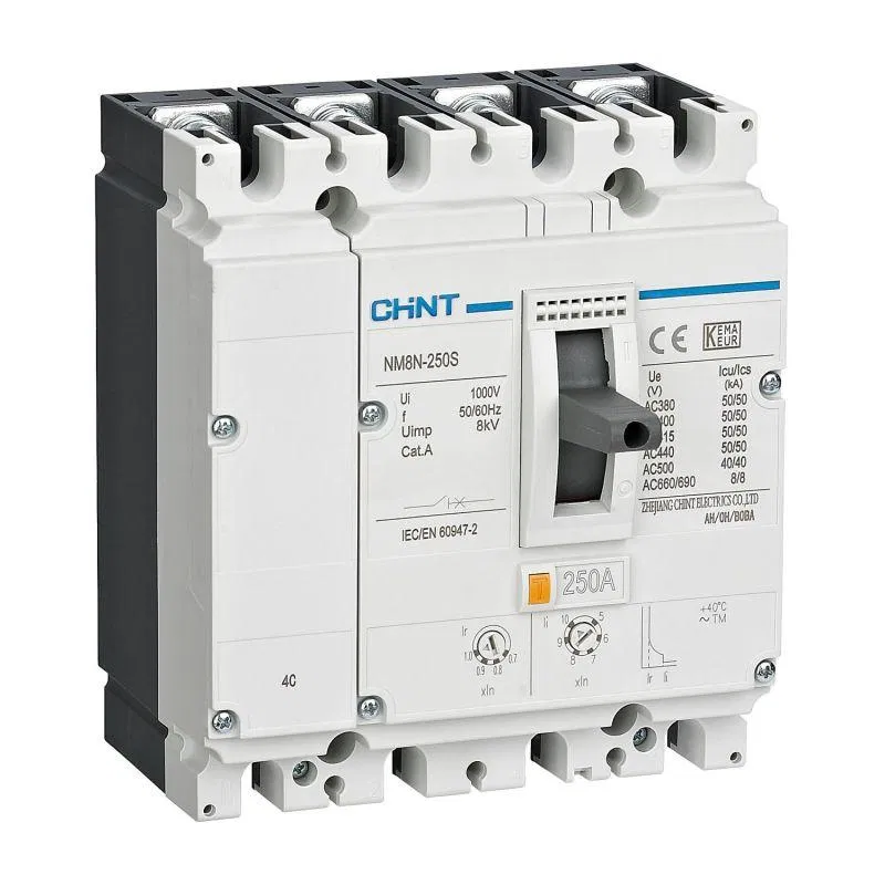 Выключатель автоматический 4п 250А 36кА NM8N-630C TM с рег. термомаг. расцеп. (R) CHINT 269243