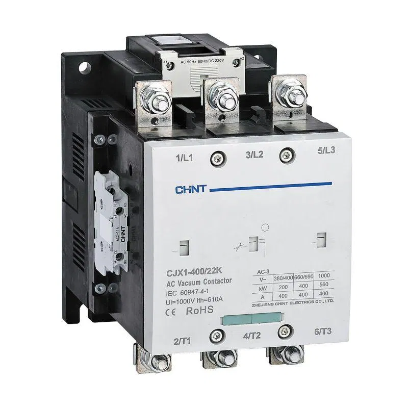Контактор вакуумный CJX1-400/22K 400А кат. 220В AC/DC 2НО+2НЗ AC-3 CHINT 275712
