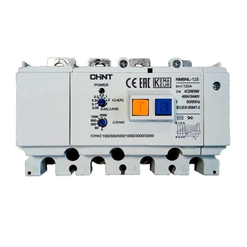 Выключатель автоматический дифференциального тока 4п NM8NL-125 4P A RCD1 CHINT 449988