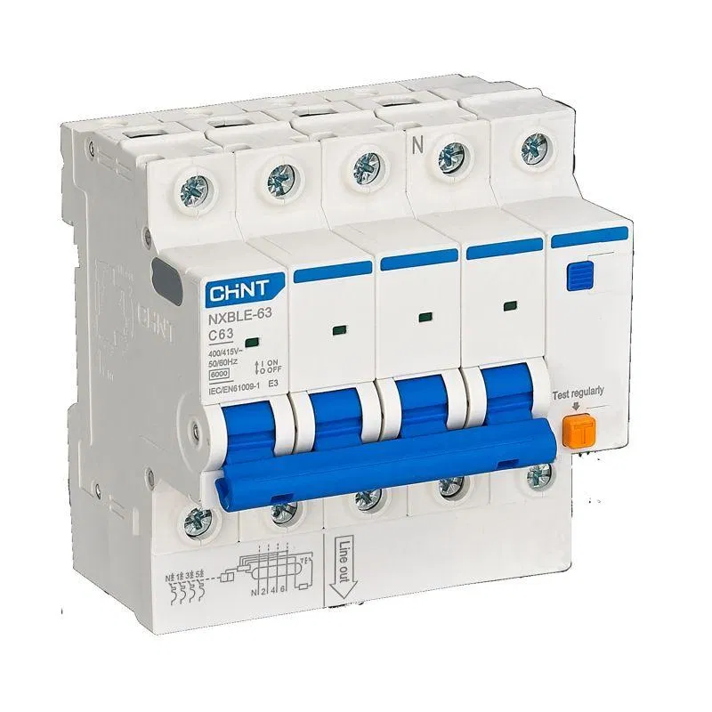 Выключатель автоматический дифференциального тока 4п D 20А 300мА тип AC 6кА АВДТ NXBLE-63YH D20 электрон. (R) CHINT 539904