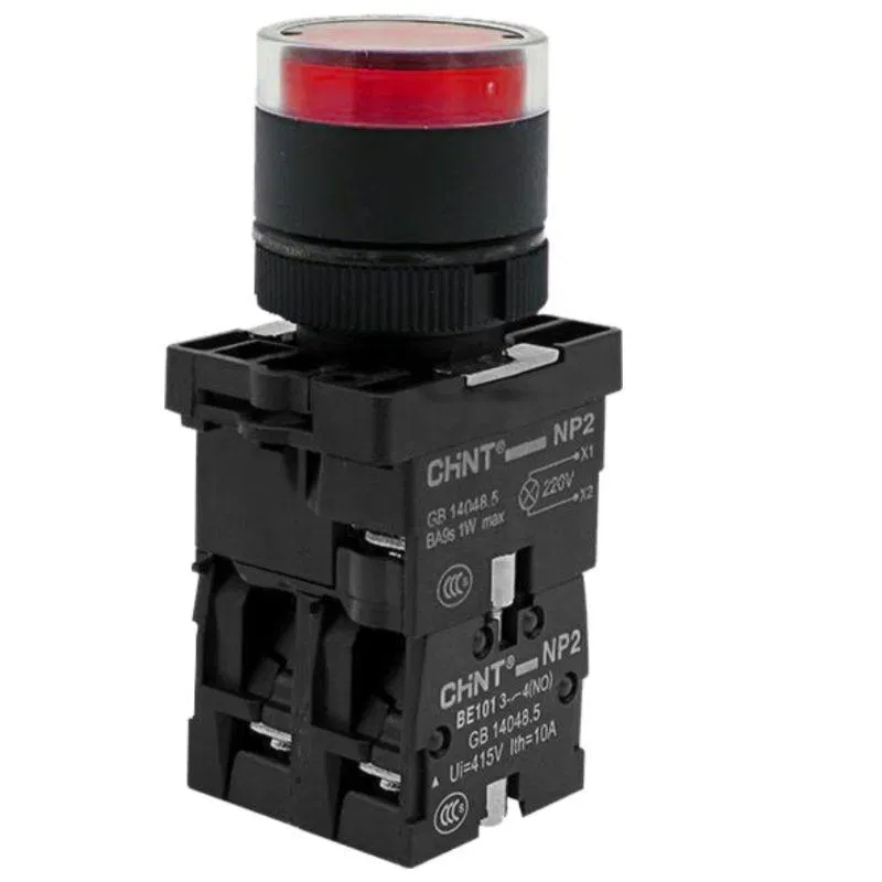 Кнопка управления NP2-EW3465 1НО+1НЗ AC/DC230В (LED) IP40 красн. (R) CHINT 575328