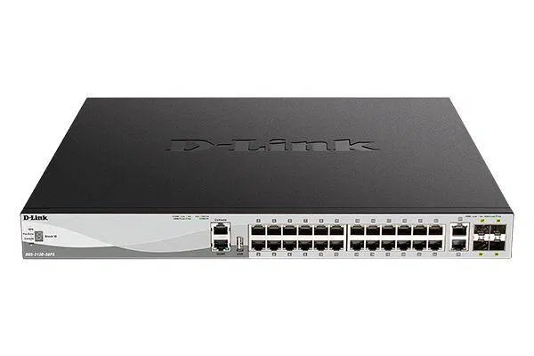 Коммутатор управляемый стекируемый L3 DGS-3130-30PS/B1A (24 порта 10/100/1000Base-T - PoE (30Вт) 2 порта 10GBase-T и 4 порта 10GBase-X SFP+ D-link 1855080