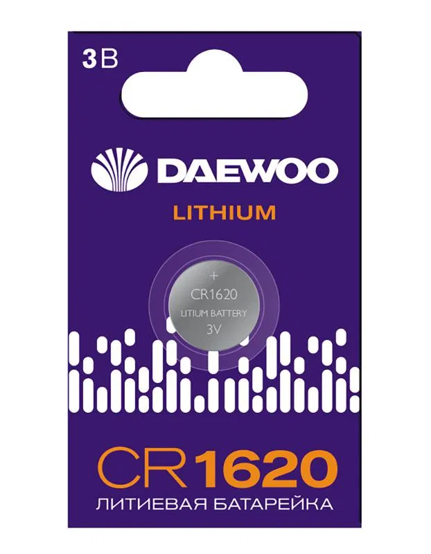 Элемент питания литиевый CR1620 3В BL-1 (блист.1шт) DAEWOO 5058019