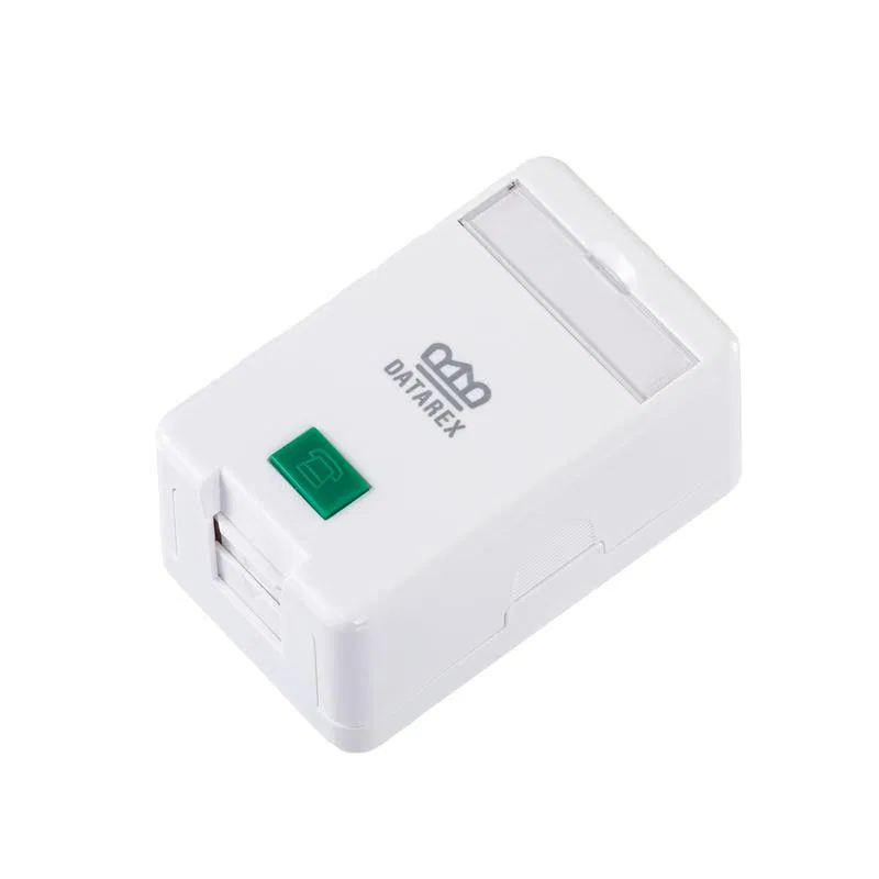Коробка настенная 1 порт шторка бел. Datarex DR-512000