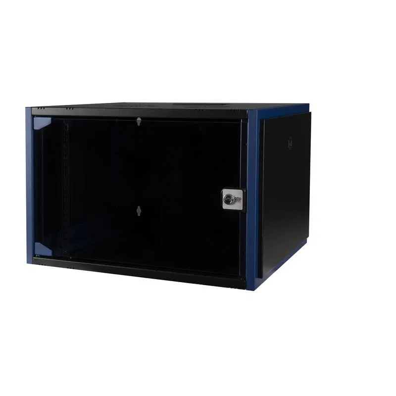 Шкаф настенный 19дюйм 7U 600х450 дв. стекл. черн. Datarex DR-600011