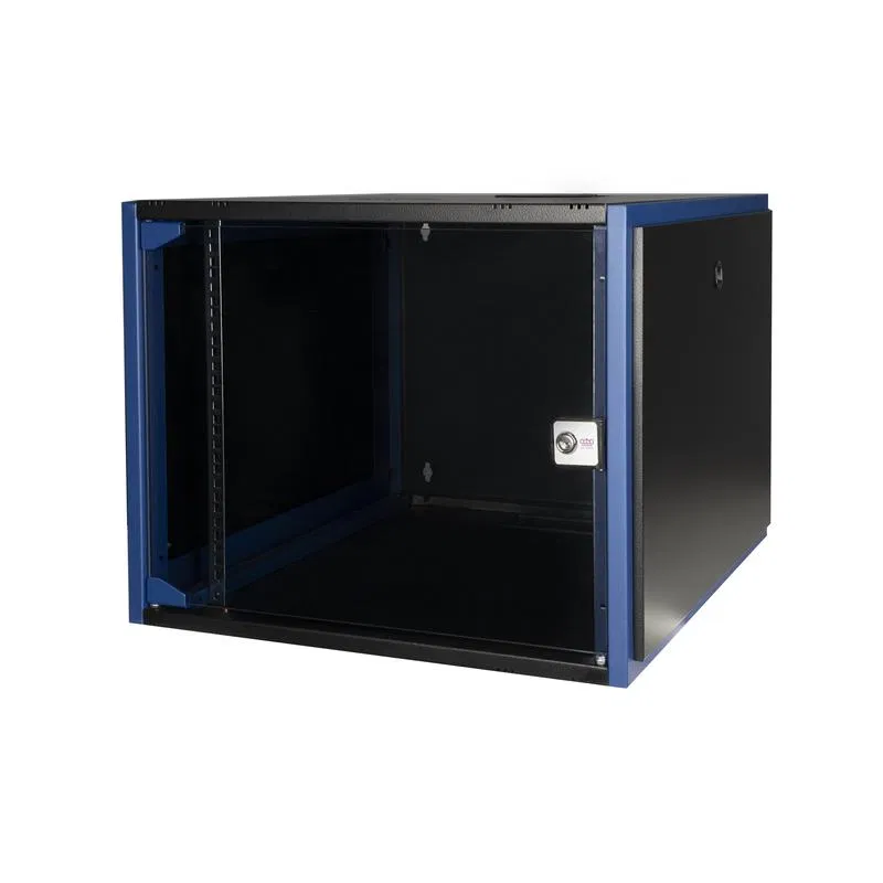Шкаф настенный 19дюйм 9U 600х600 дв. стекл. черн. Datarex DR-600121