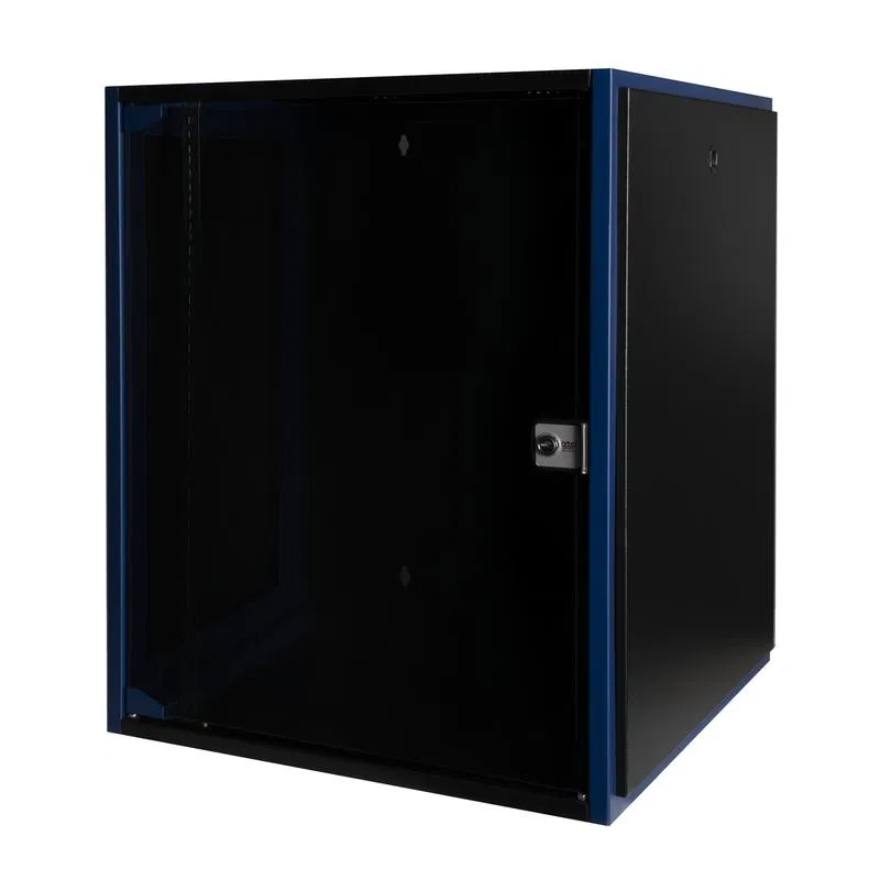 Шкаф настенный 19дюйм 15U 600х600 дв. стекл. черн. Datarex DR-600321