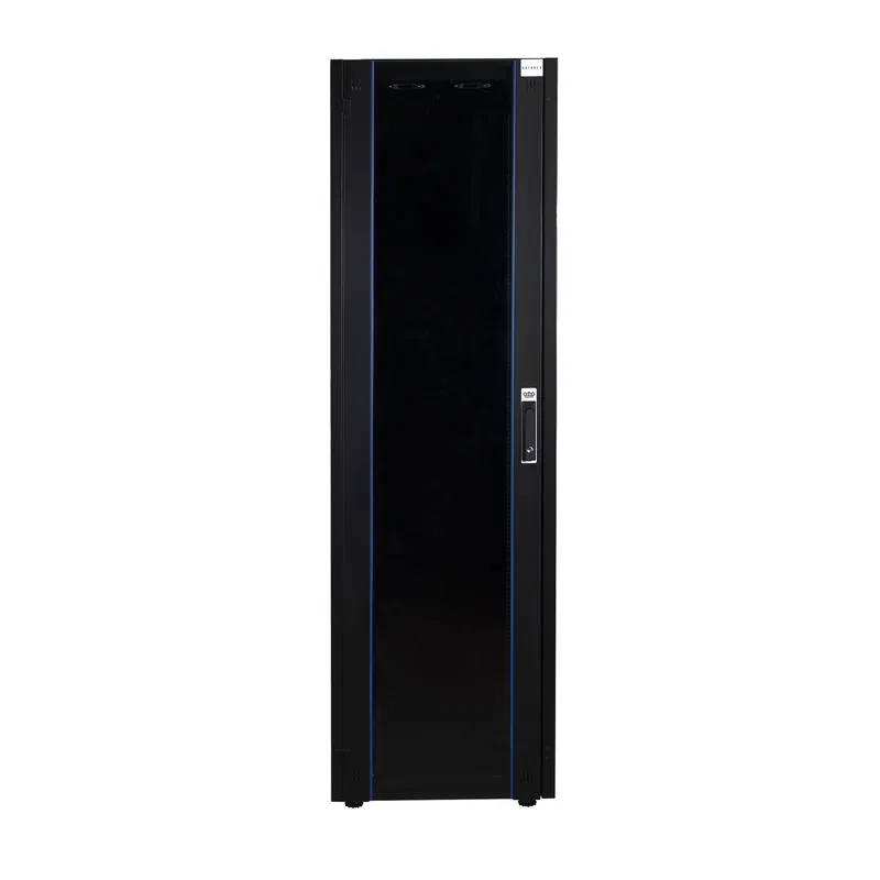 Шкаф напольный 19дюйм 42U 600х1200 перед. дв. стекл. задн. стен. метал. сер. Datarex DR-700550