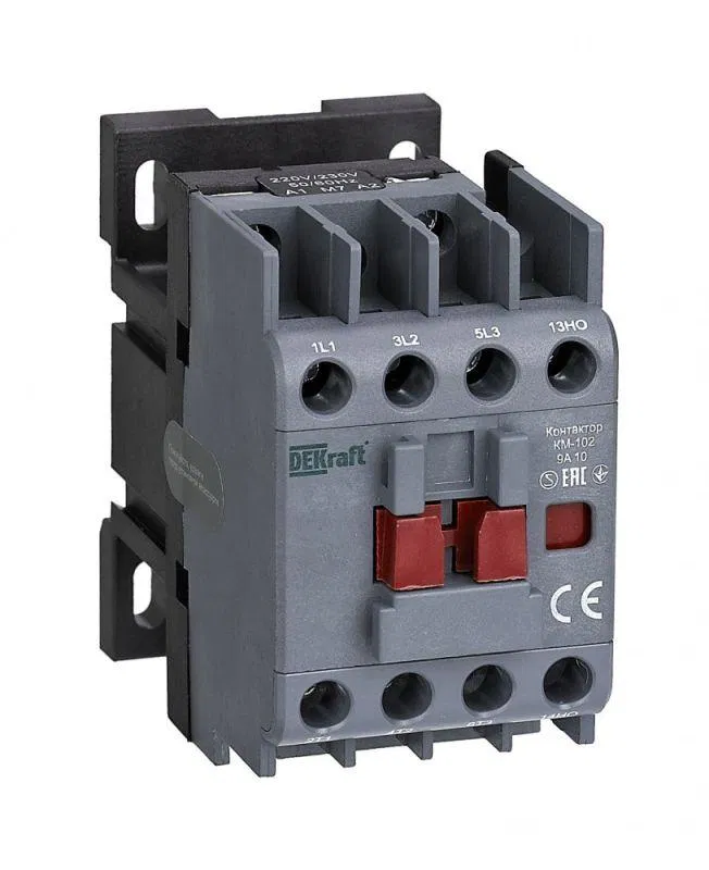 Контактор 9А 230В АС АС3 АС4 1НО+1НЗ КМ-102 DEKraft 21904DEK