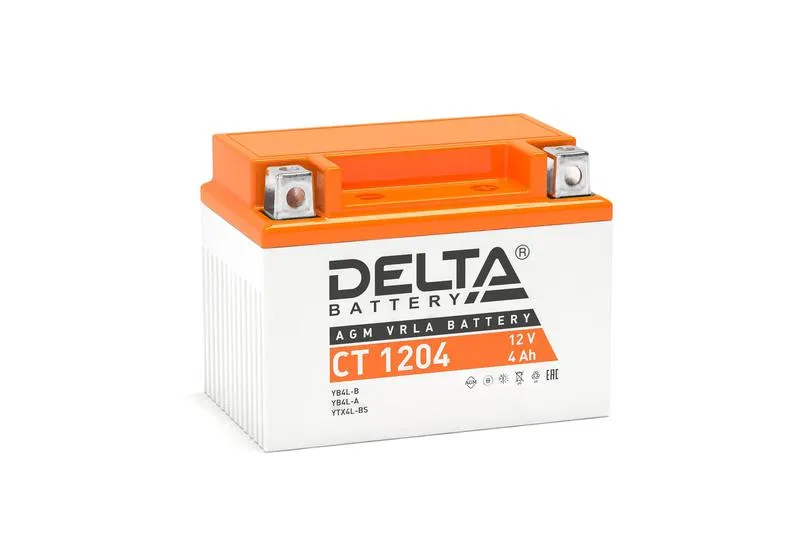 Аккумулятор стартерный 12В 4А.ч CT 1204 Delta 3401010030004