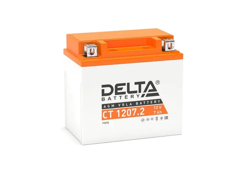 Аккумулятор стартерный 12В 7А.ч CT 1207.2 Delta 3401010030005
