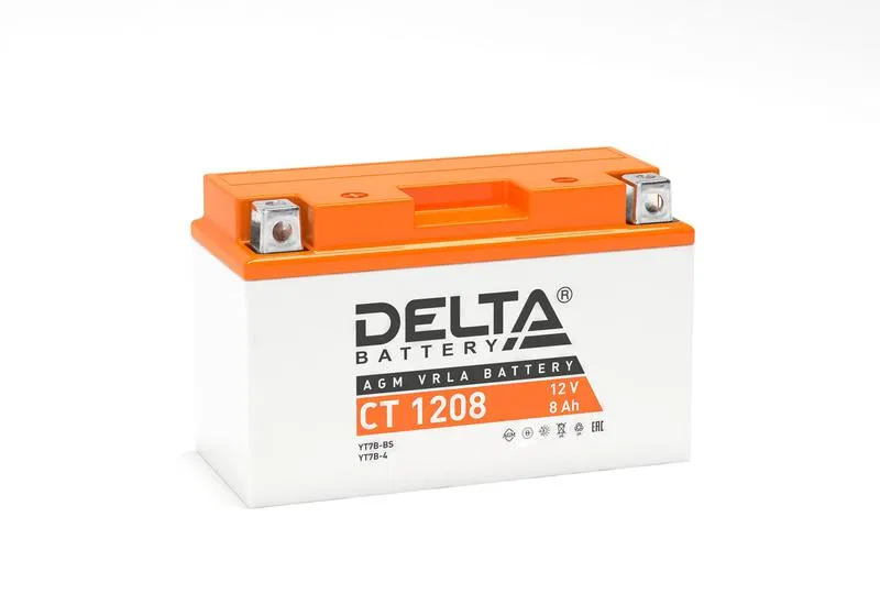 Аккумулятор стартерный 12В 8А.ч CT 1208 Delta 3401010030006