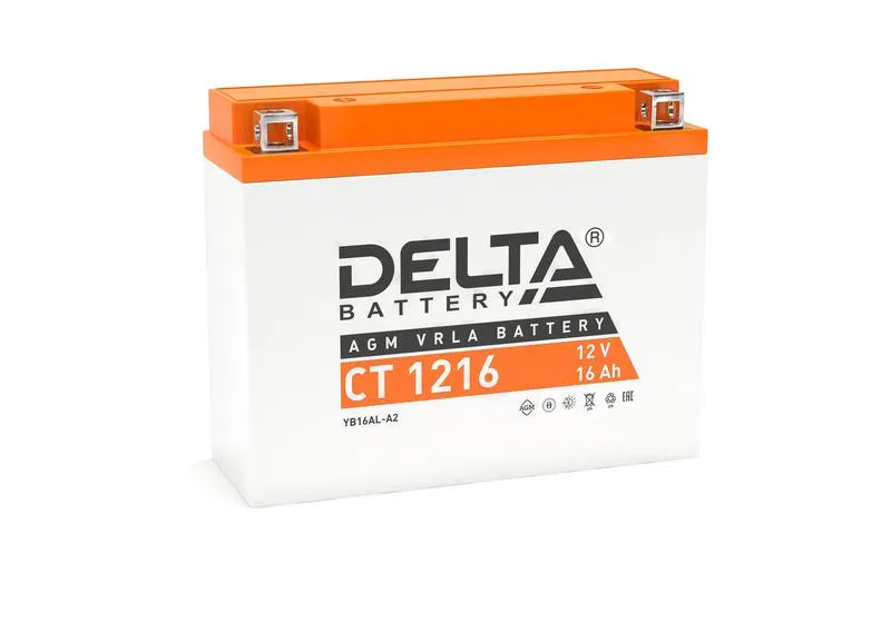 Аккумулятор стартерный 12В 16А.ч CT 1216 Delta 3401010030020