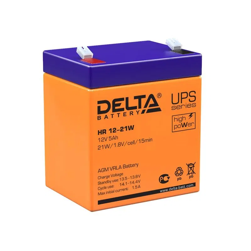 Аккумулятор UPS 12В 5А.ч HR 12-21 W Delta 4614010630002