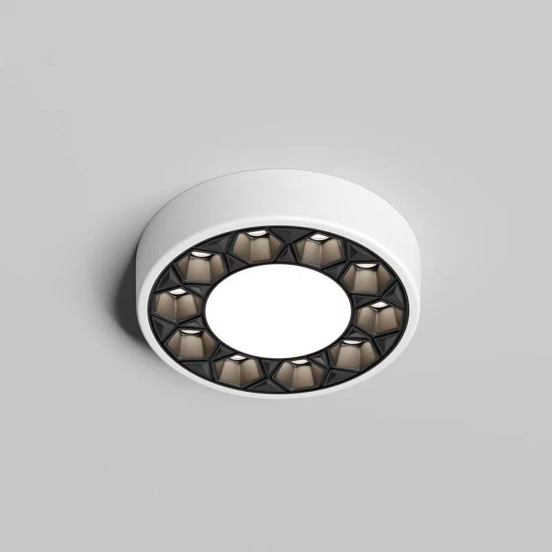 Светильник DUAL 5+5Вт 4000К IP20 d90мм LED встраив. алюм./акрил бел./черн. DENKIRS 723075