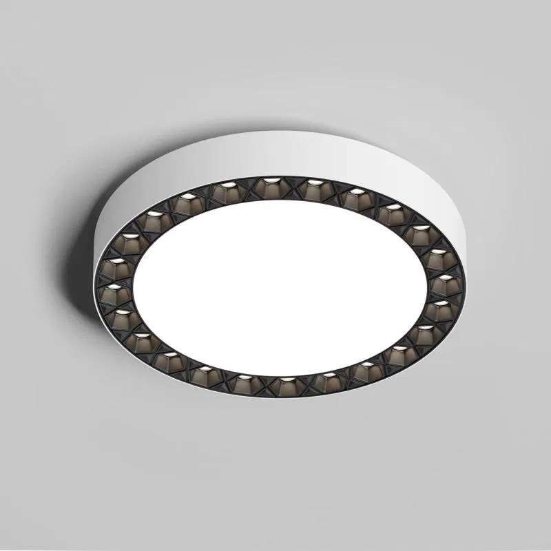 Светильник DUAL 18+18Вт 4000К IP20 d212мм LED накладной алюм./акрил бел./черн. DENKIRS 723078