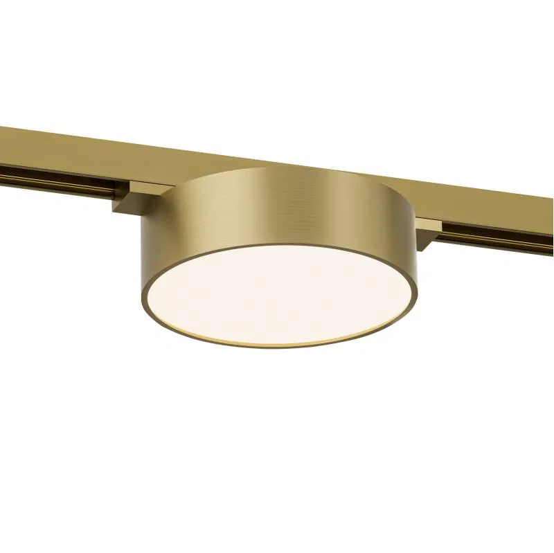 Светильник трековый SHINE FLOW 8Вт 3000К IP20 48В DC 95х28 RA90 со светодиодом алюм. сатинированная латунь DENKIRS 764344
