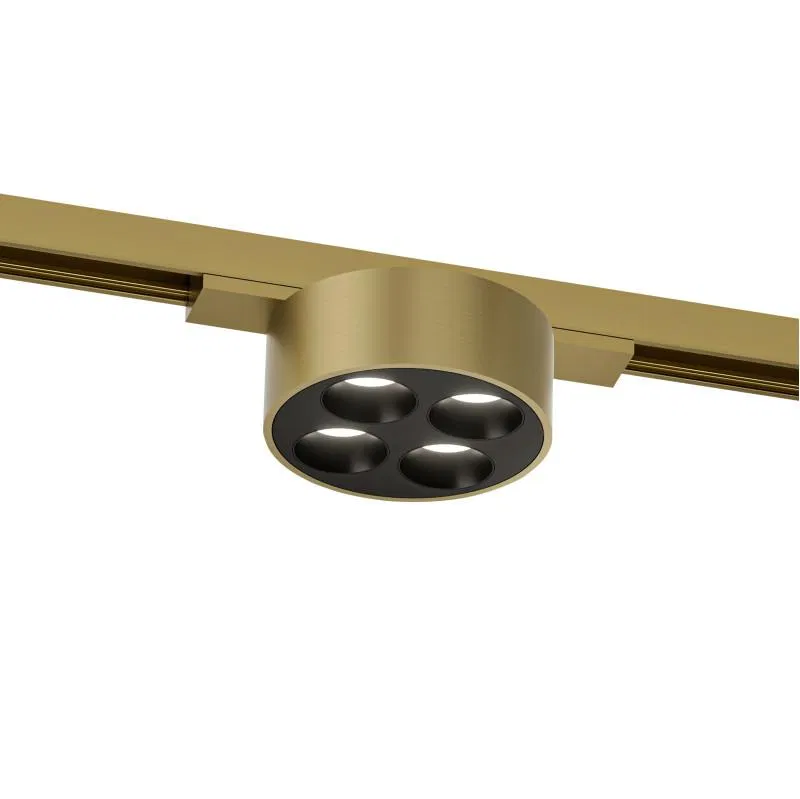 Светильник трековый SHINE GRILL 6Вт 3000К IP20 48В DC 74х28 RA90 со светодиодом алюм. сатинированная латунь DENKIRS 764346