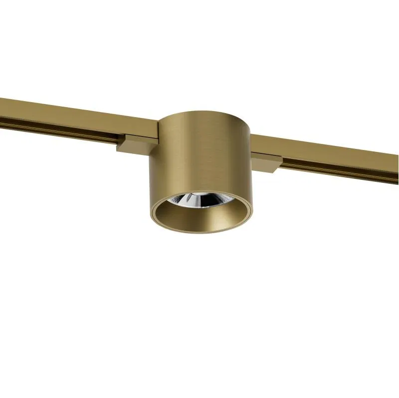Светильник трековый SHINE SPOT 8Вт 3000К IP20 48В DC 70х60 RA90 со светодиодом алюм. сатинированная латунь DENKIRS 764348