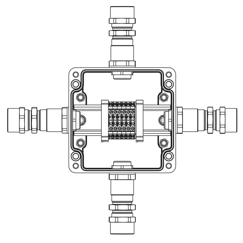 Коробка клеммная взрывозащ. TBE-P-03-(6xCBC.2)-1xKA2MHK(A)-1xKA2MHK(B)-1xKA2MHK(C)-1xKA2MHK(D)1Ex e IIC Т5 Gb /Ex tb IIIC T95град.C Db IP66/КЗ полиэстер DKC 1231.031.22.1226