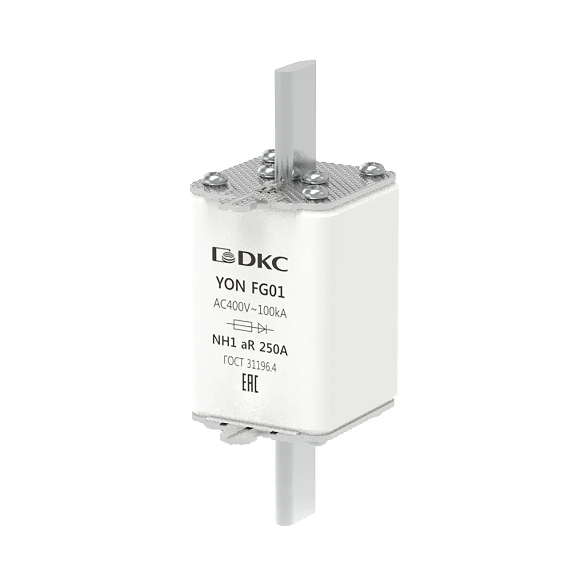Предохранитель YON ножевого типа FG1 250А 400V характеристика aR 1FG01-0250-400V-AR DKC