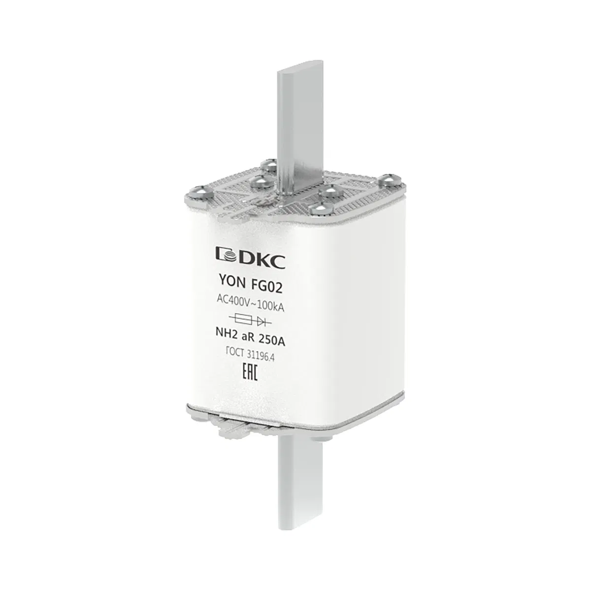 Предохранитель YON ножевого типа FG2 250А 400V характеристика aR 1FG02-0250-400V-AR DKC