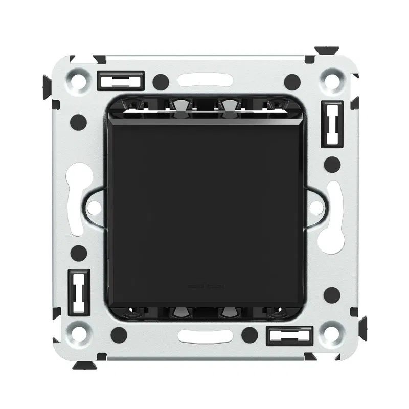 Выключатель 1-кл. 2мод. СП Avanti "Черный квадрат" 16А IP20 черн. DKC 4402103