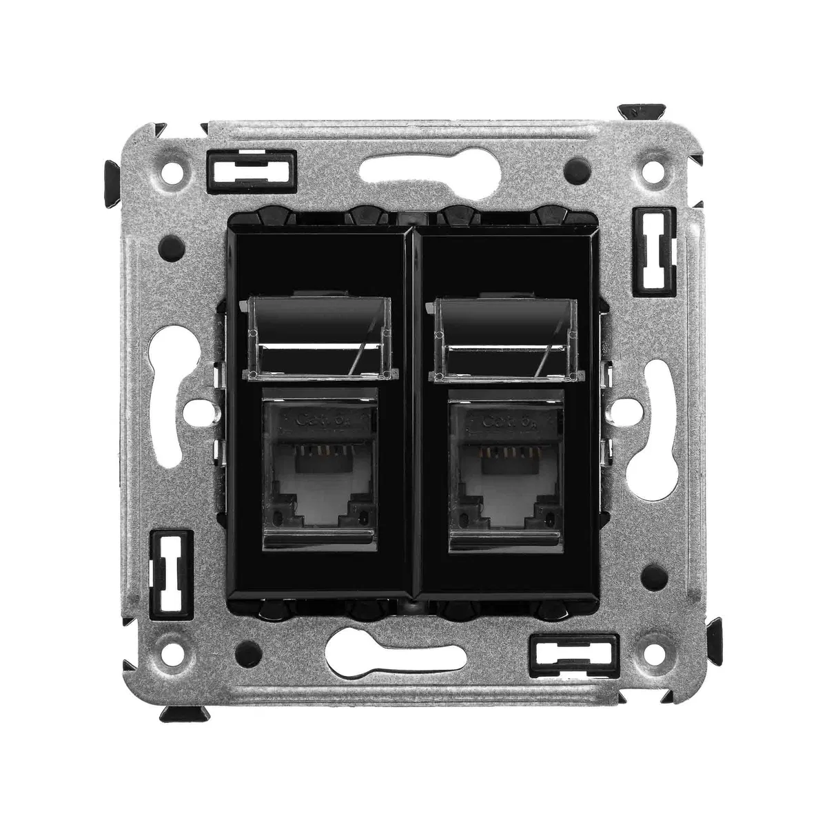 Компьютерная розетка RJ-45 в стену, кат.6А двойная, Avanti, черный квадрат 4402374 DKC