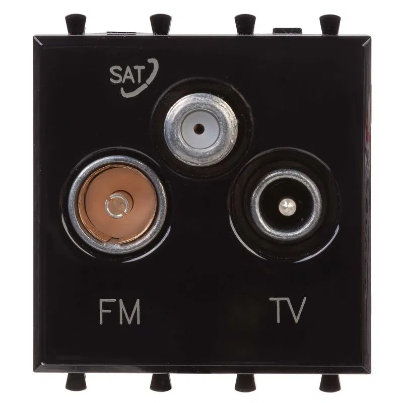 Розетка TV-FM-SAT модульная, Avanti, черный квадрат, 2 модуля 4402532 DKC