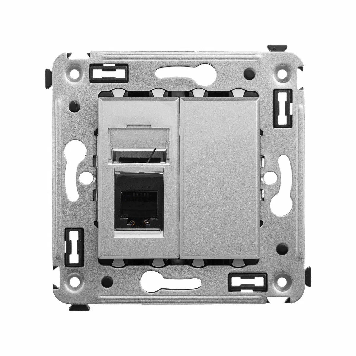 Телефонная розетка RJ-12 в стену одинарная, Avanti, закаленная сталь 4404313 DKC