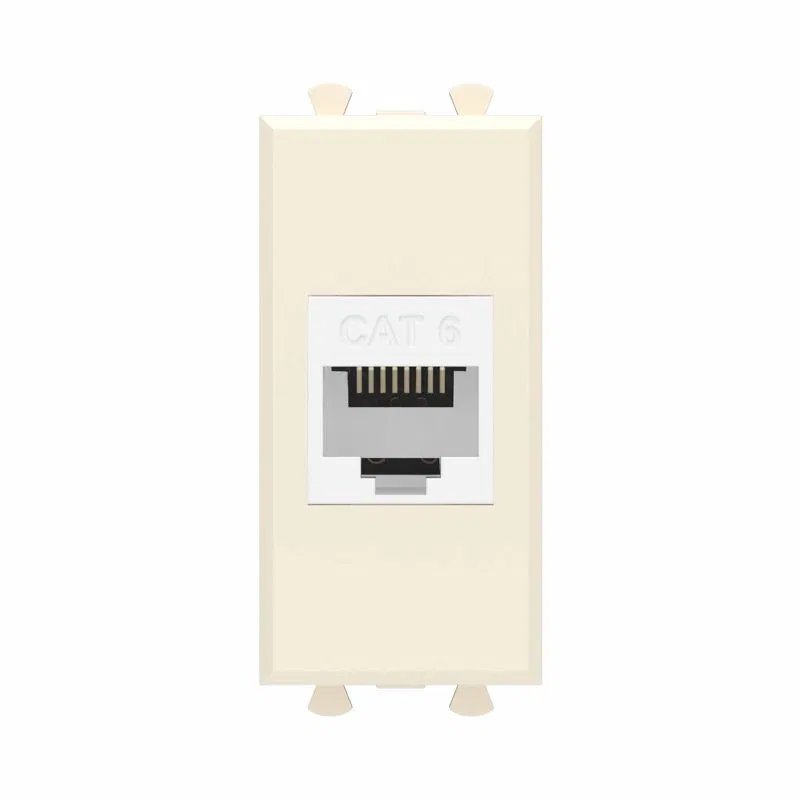Розетка компьютерная 1мод. Avanti "Ванильная дымка" RJ45 кат.6 без шторок модульная механизм DKC 4405691