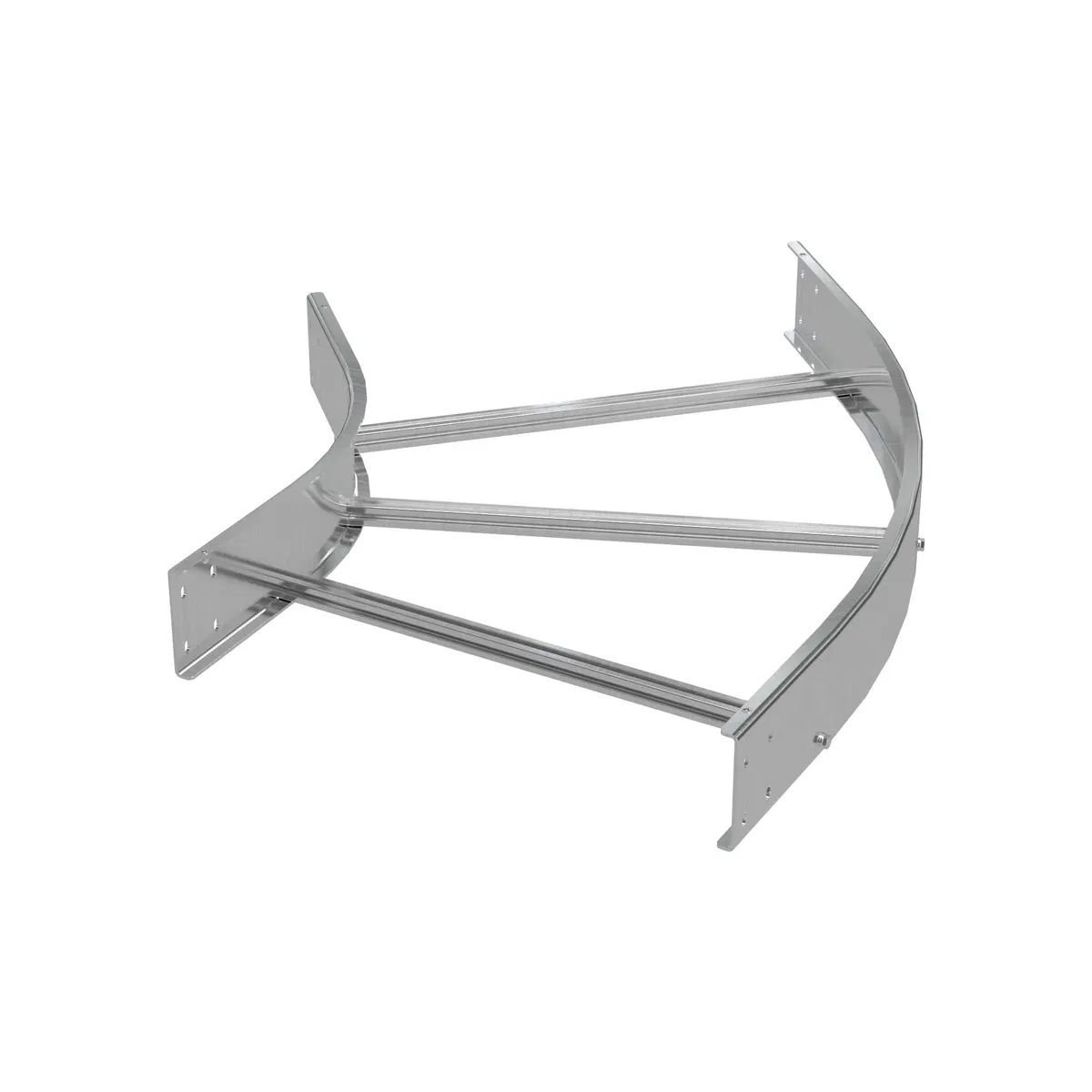 Угол лестничный горизонтальный 45 градусов 150х700, толщ. 3 мм, R600, в комплекте с крепёжными элементами, необходимыми для монтажа, алюминий ALCW61570K DKC