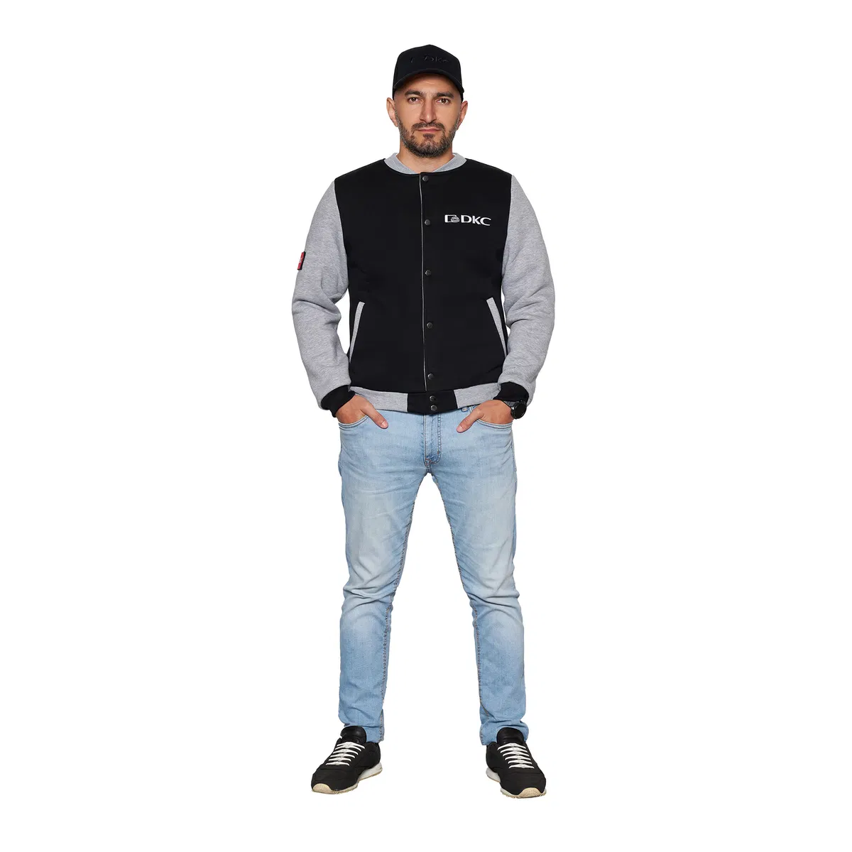 Бомбер черно-серый, размер 2XL BLACKBOMBER01-2XL DKC