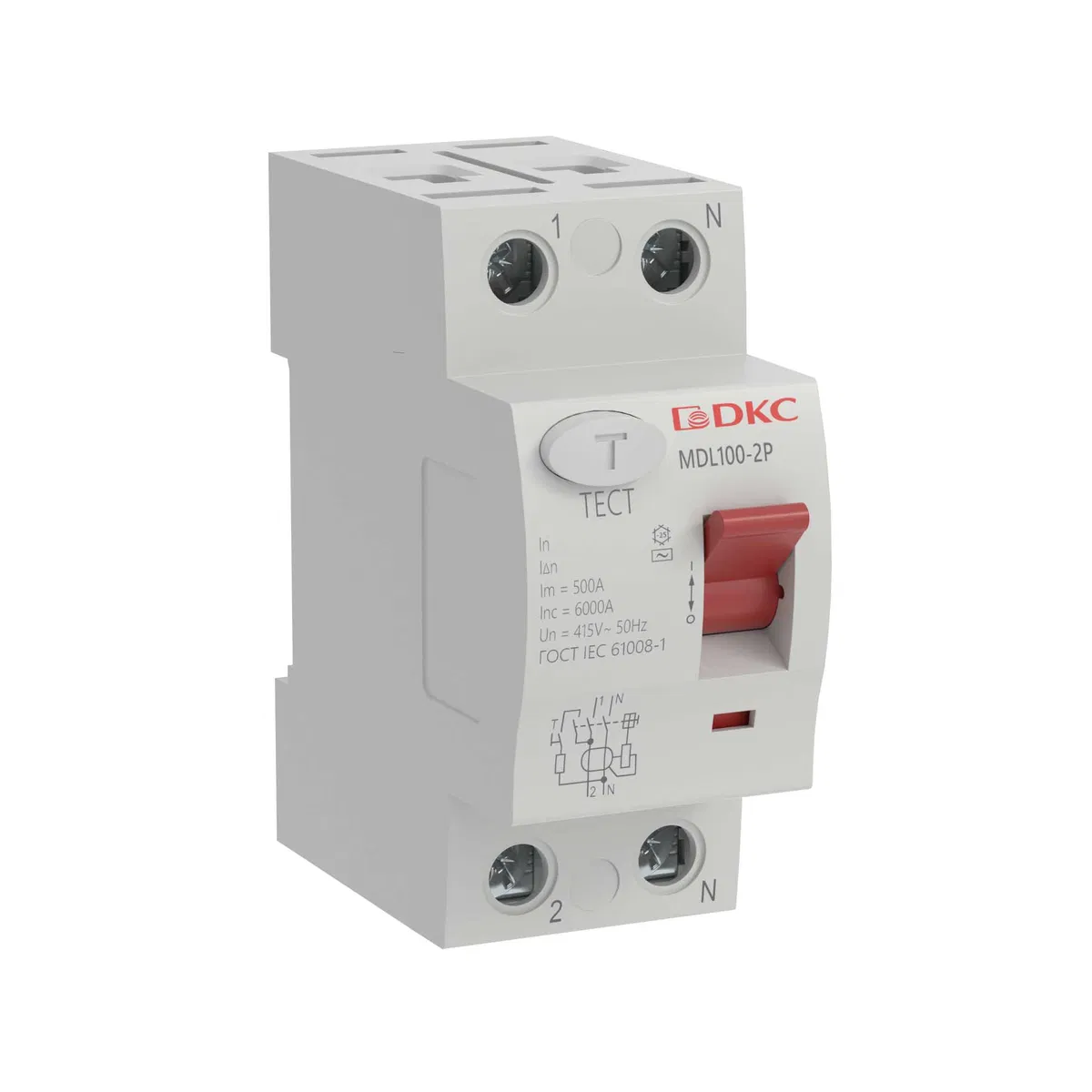 Устройство защитного отключения YON макс (YON max) типа MDL100, 2 полюса, 300mA, 25A, тип AC MDL100-2P4-25-AC DKC