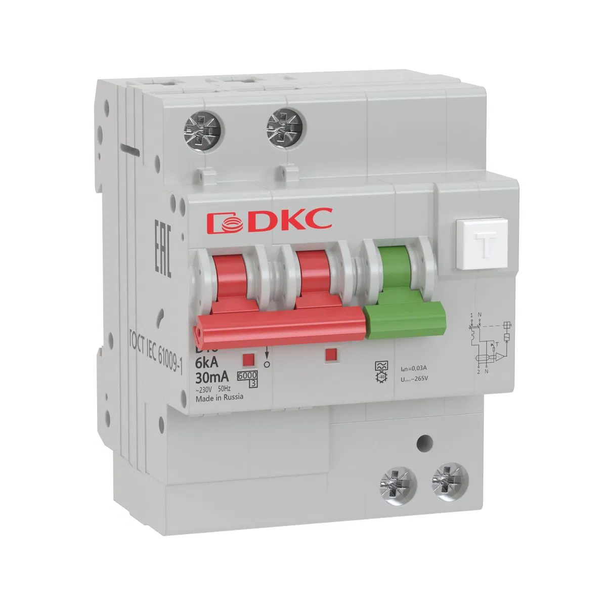АВДТ YON MDV63 1P+N 10A C 30mA 6kA тип A MDV63-22C10-A DKC