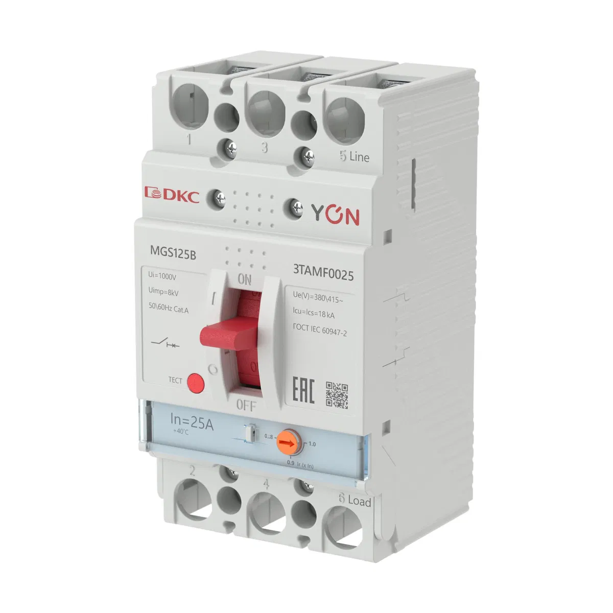 Авт. выкл. YON MGS125 3P 20-25A 18kA MGS125B-3TAMF0025 DKC