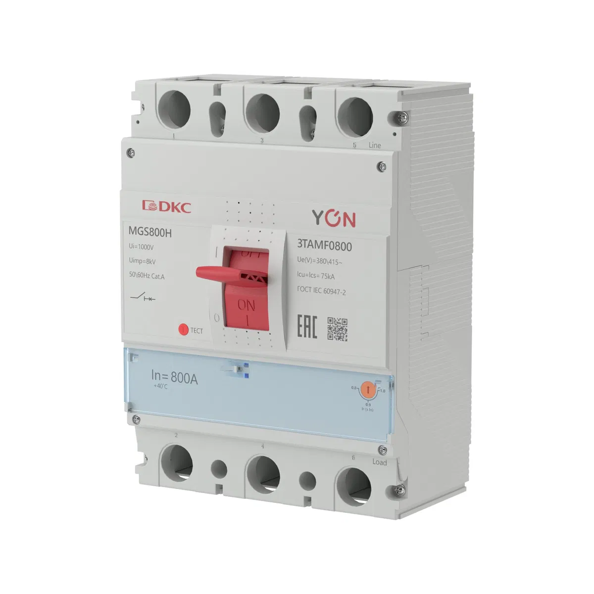 Авт. выкл. YON MGS800 3P 640-800A 75kA MGS800H-3TAMF0800 DKC
