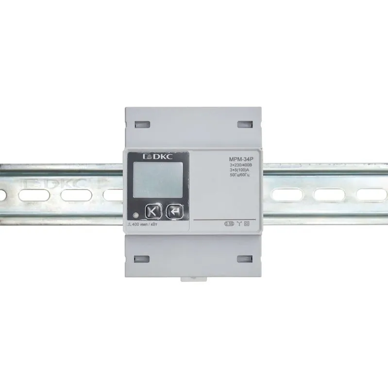 Многофункциональное измерительное устройство МРМ, RS-485, LCD дисплей,трёхфазный на DIN-рейку MPM-34P DKC