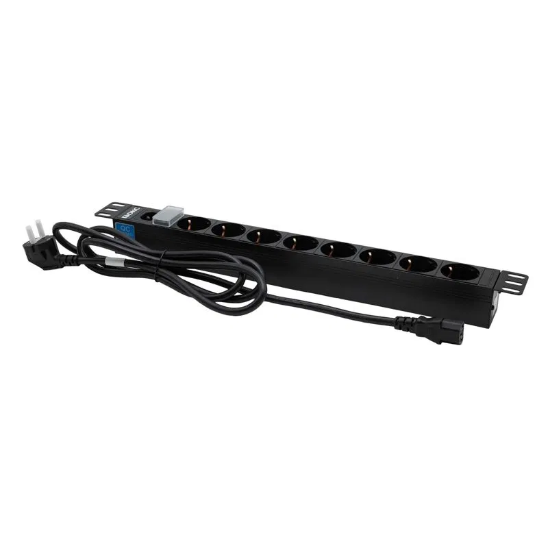 Блок розеток 8-м Schuko для 19дюйм шкафов с выкл. DKC R519SH8OPSHC14
