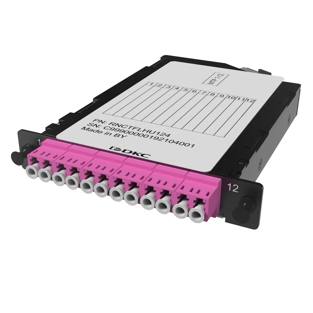 Претерминированная кассета 12ОВ 50/125 OM4, 1xMTP(12)f/6xLC двухволоконный (Duplex), 1/2 HU RNCTFLHU124 DKC