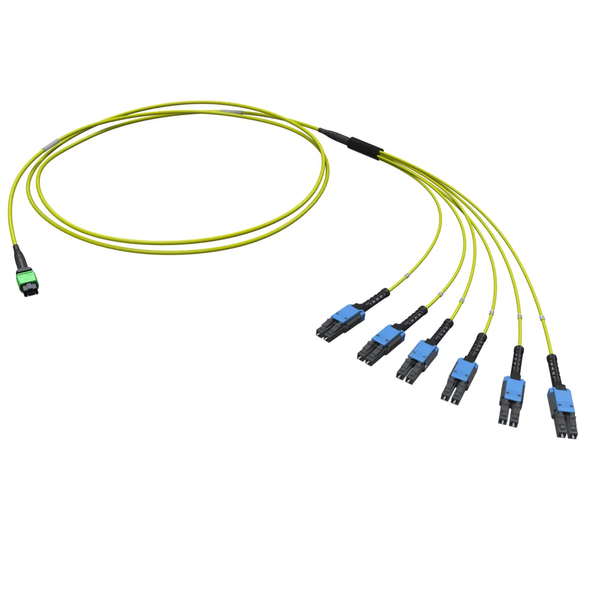 Оптическая разветвительная сборка 12ОВ 9/125 OS2, 1xMTP PRO(12)/6хLC-UPC двухволоконный (Duplex) Uniboot, тип полярности - прямая (Tx-->Rx), 4м (предустановленная конфигурация: MTP Male , тип полярности - прямая (Tx-->Rx) RNFML12S04 DKC