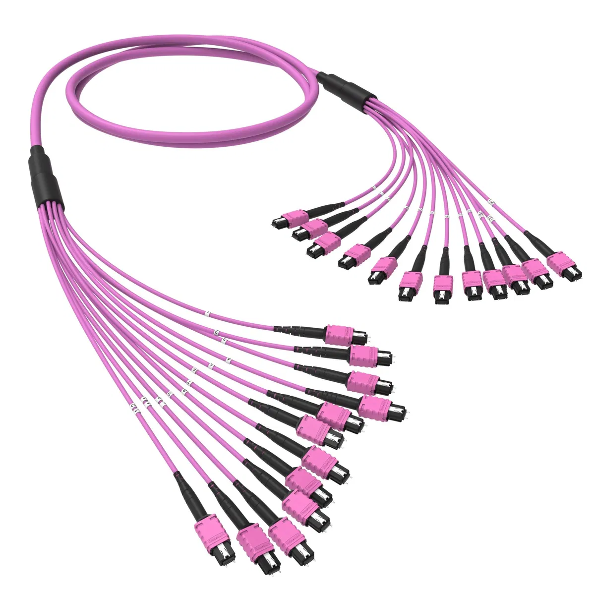 Оптическая магистральная сборка 144 ОВ 50/125 OM4, 12xMTP PRO(12)m/12xMTP PRO(12)m, тип В, 200 м RNTMM12X124200 DKC