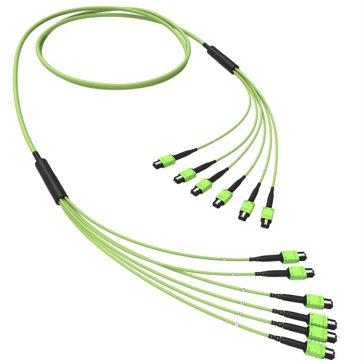 Оптическая магистральная сборка 72 ОВ 50/125 OM5, 6xMTP PRO(12)m/6xMTP PRO(12)m, тип В, 200 м RNTMM6X12V200 DKC