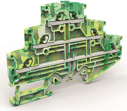 Трехуровневая клемма на 2,5 кв.мм с заземлением (замена на VPR-2.5-3L-PE-YG) ZEFTE200 DKC