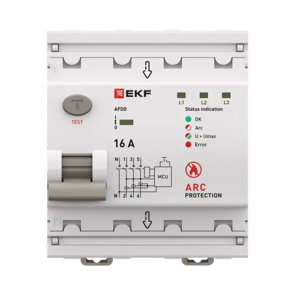 Устройство защиты от дугового пробоя (УЗДП) 3P+N 16А PROxima EKF afdd-4-16-pro