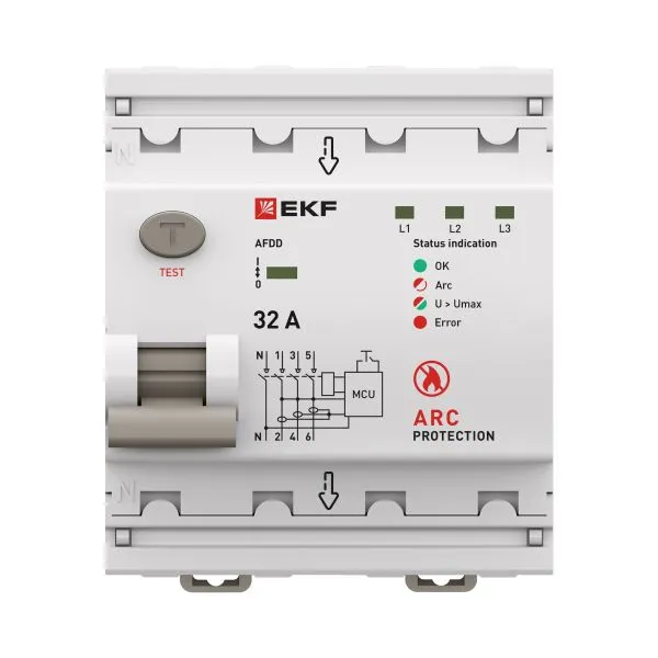 Устройство защиты от дугового пробоя (УЗДП) 3P+N 32А PROXIMA EKF afdd-4-32-pro