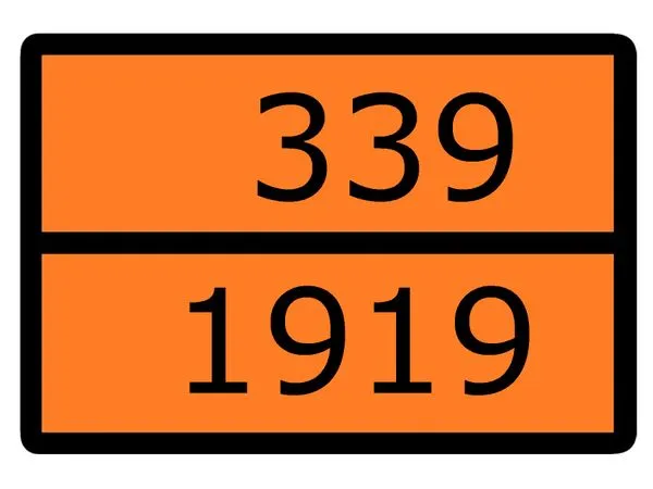 Знак для маркировки опасных грузов "Номер ООН 339/1919" 300х400мм пленка самоклеящаяся EKF an-7-339-1919
