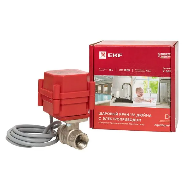 AquaExpert 220V Шаровой кран с электроприводом 1/2 дюйма EKF PROxima AquaExpert-valve-1/2